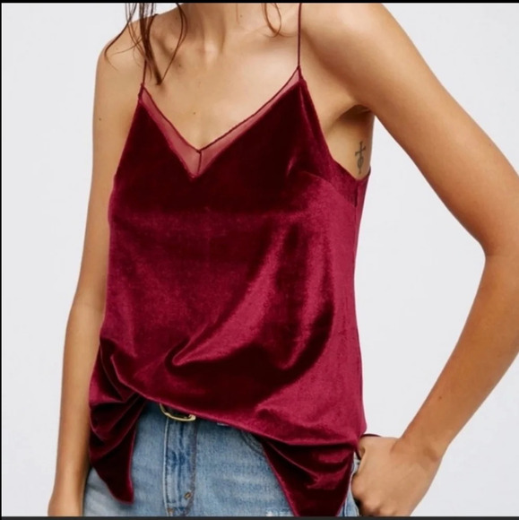 Free People intimately red velvet top - Picture 9 of 9